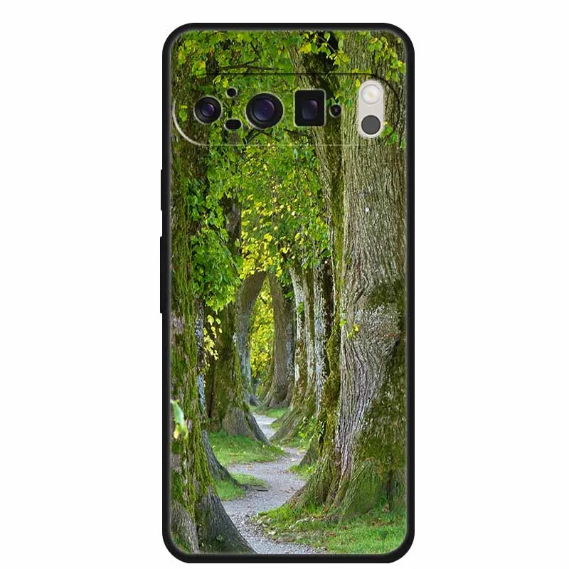 Para Google Pixel 10 Pro XL 5G funda de Color Original de silicona suave TPU funda de teléfono paisaje de abeto forestal para G45RY funda protectora nueva - imagen 3
