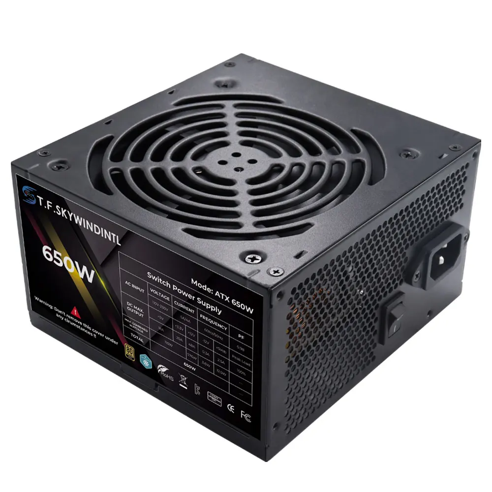 T.F.SKYWINDINTL 650 vatios fuente de alimentación PC PSU unidad de fuente de alimentación negro Gaming silencioso ventilador de 120mm 110V 220V ATX alimentación de computadora de escritorio - imagen 2