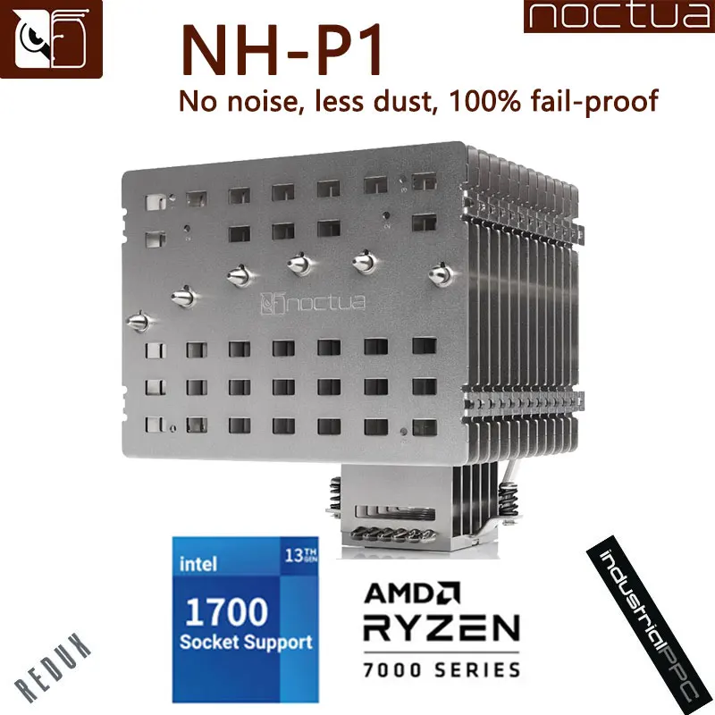 NOCTUA NH-P1 Passive CPU Radiator 6 Heat Pipes Support Dual Platform Fanless NH-P1 Passive Radiator 6 Years Warranty