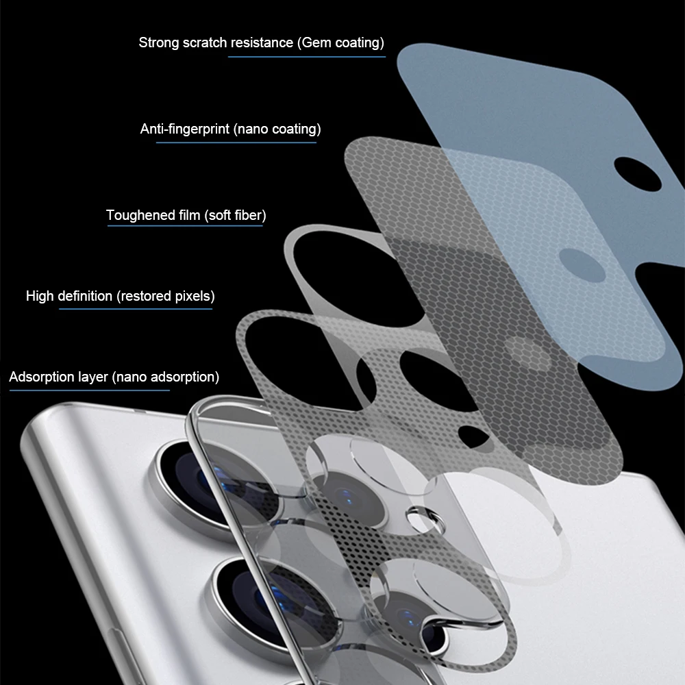 Protectores de cámara para Samsung S24 Ultra, cubierta de lente trasera, vidrio templado, Samsung S24 Ultra Galaxy S24Ultra S 24 S24 +, 2 unidades - imagen 5