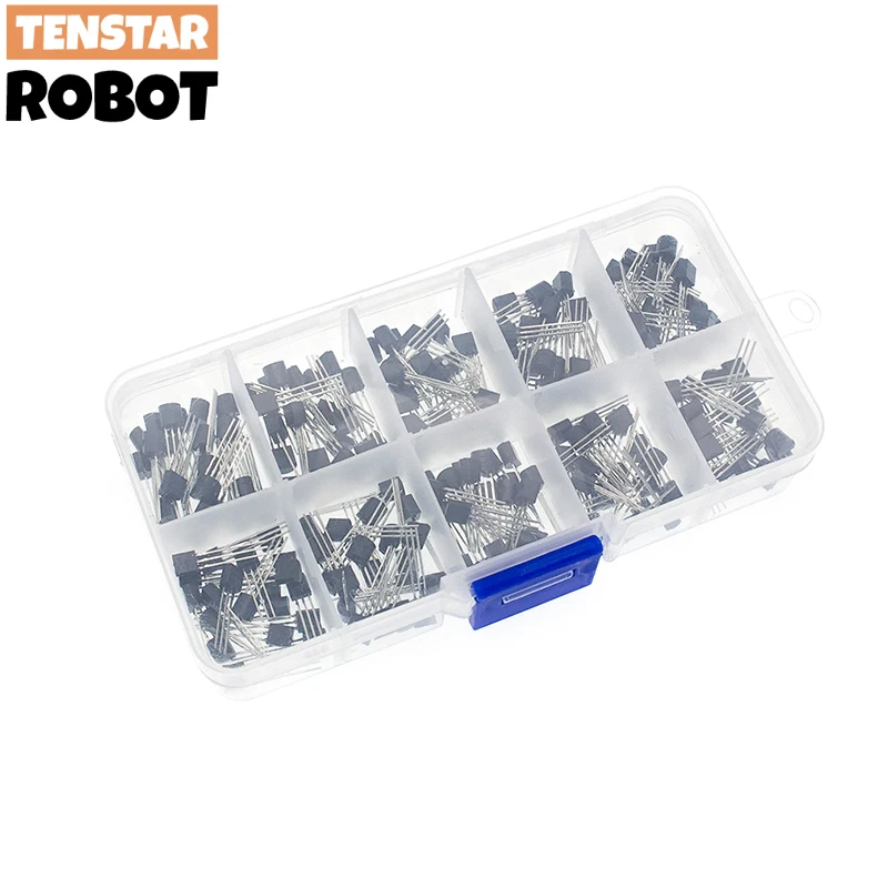 TO-92 BC337 BC327 2N2222 2N2907 2N3904 2N3906 S8050 S8550 A1015 C1815 Kit surtido de transistores 10 valores 200 piezas, caja de transistores - imagen 5