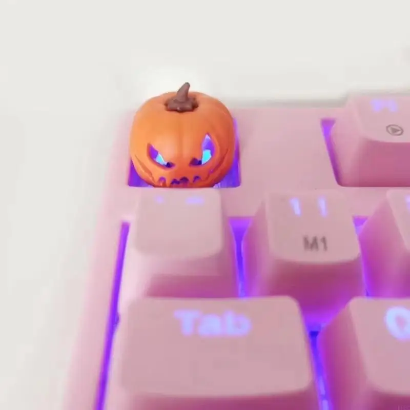 Tapa tecla resina R53C en forma calabaza Halloween, única para oficina o hogar, mejora experiencia - imagen 3