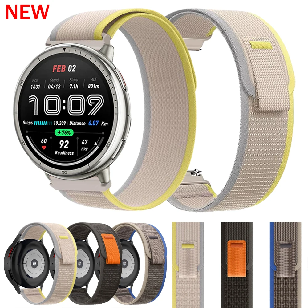 Correa de nailon de 20mm y 22mm para Huami Amazfit Active 2 BIP 6 5 bandas de unidad GTS 4 3 2e GTR 4 3pro accesorios de pulsera de equilibrio