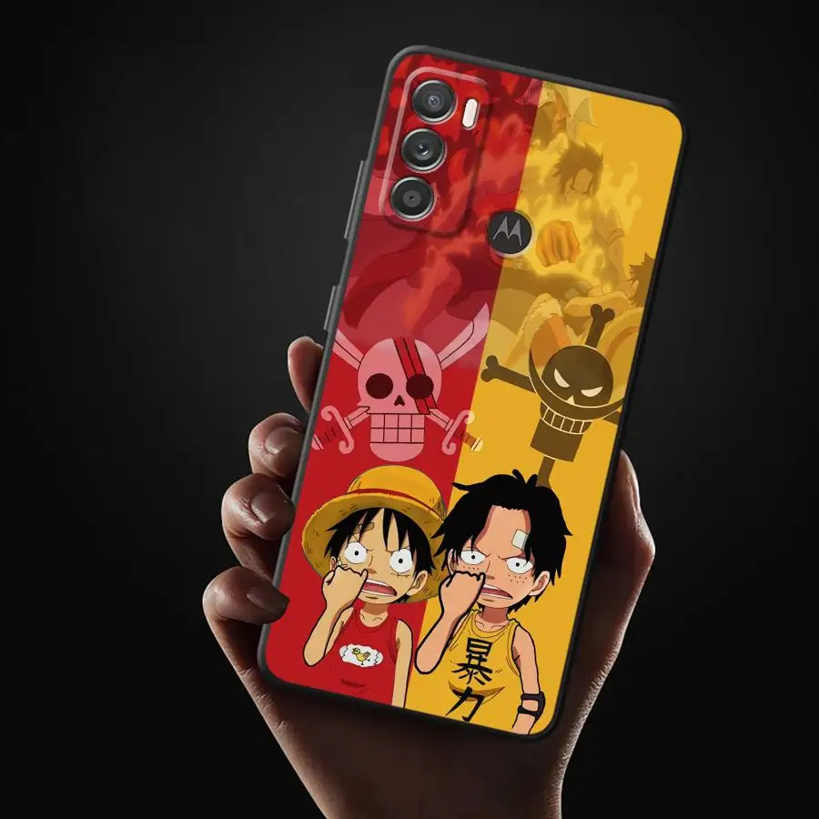 Funda de una pieza de Anime para Motorola Moto G50 G22 Edge40 G72 G60s G60 G53 G30 G32 G51 G73 G71 Edge 20 Pro 30 Lite G52 negro suave - imagen 2