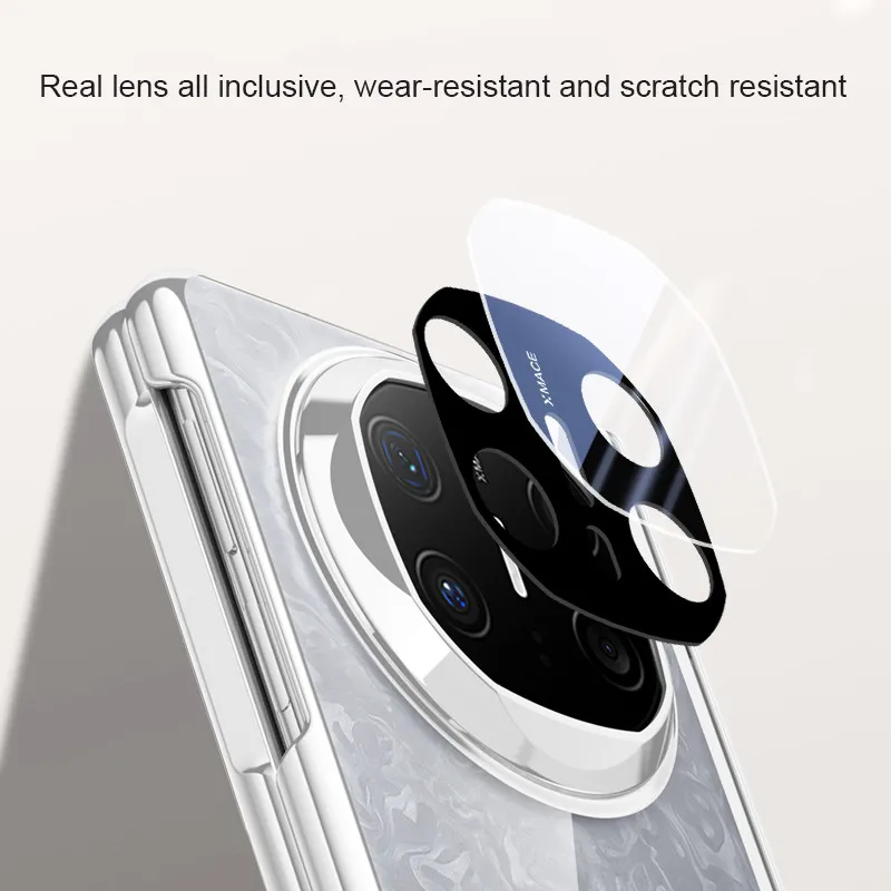 Funda transparente para Huawei Mate X6 5G, bisagra magnética galvanizada, soporte, cubierta protectora completa con película templada - imagen 5