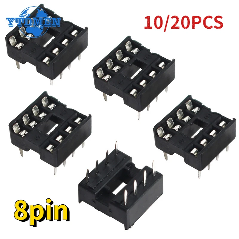 10/20 piezas adaptador de enchufe IC soldadura enchufes DIY 8pin IC asiento DIP Kit