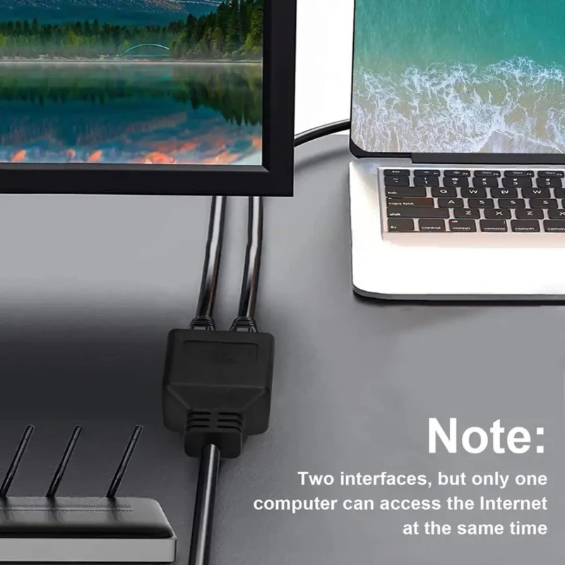 Cable adaptador divisor RJ45 macho a 2 conectores hembra Cat 7 LAN, extensor de Cable Ethernet, adaptador de red, Cable de enchufe - imagen 3