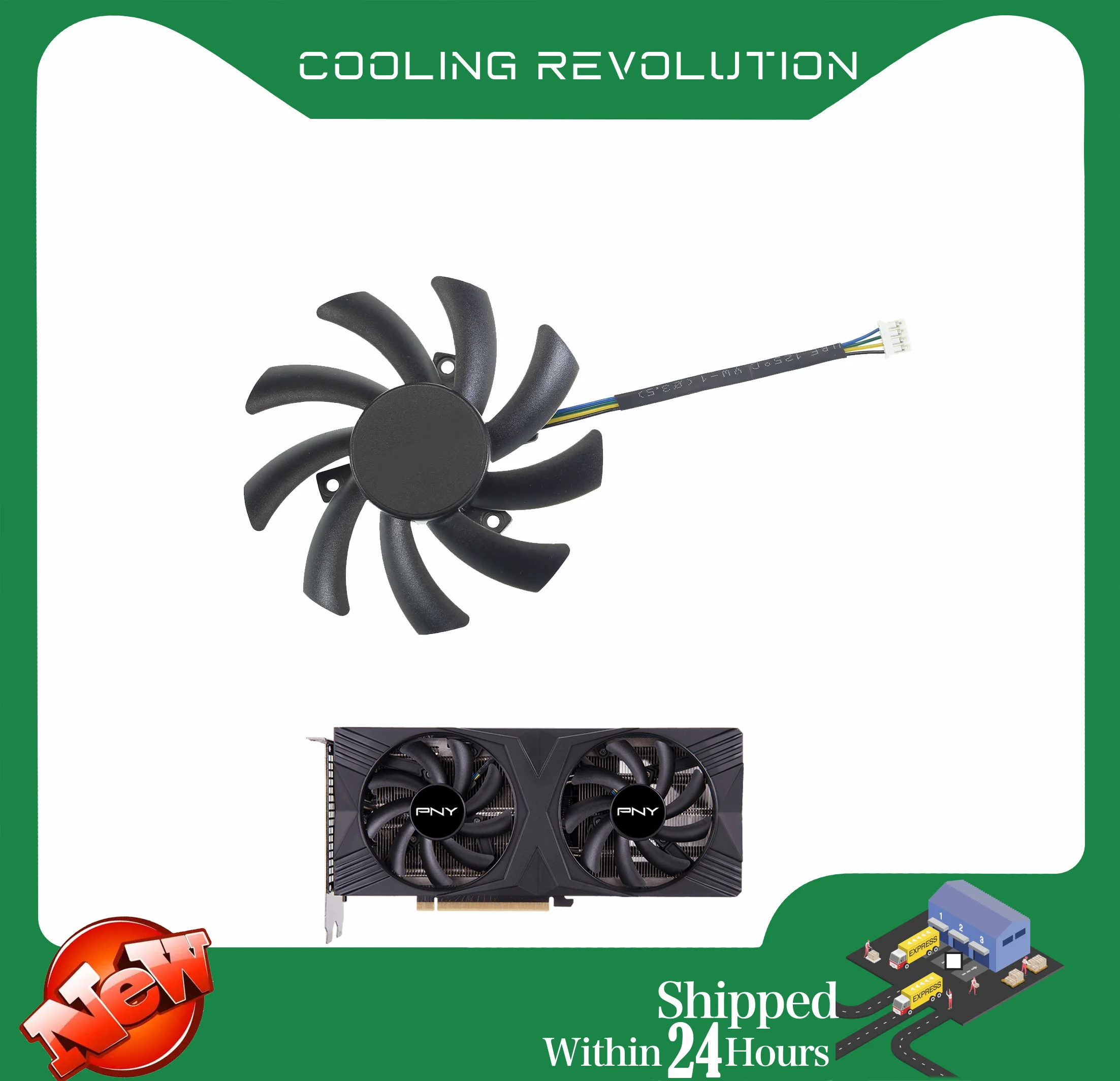 Ventilador de tarjeta gráfica de 4 pines para PNY GeForce RTX 4070 4060 Ti 4060 verso, ventilador Dual DLSS, 85MM, T129215SU, DC12V, 0.50AMP - imagen 4