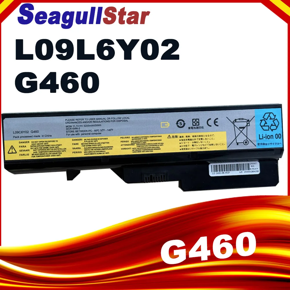 Batería L09L6Y02 G460 para Lenovo IdeaPad G560 Z370 B570 B575 V470 G475 G565 L09M6Y02 L10C6Y02 B480 G560E portátil