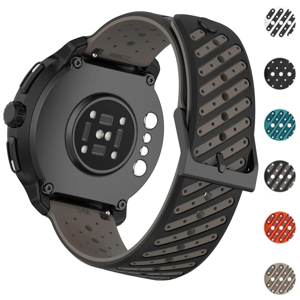 Correa deportiva de silicona para Suunto RACE 2 S/Run/Ocean/Correa de repuesto Vertical para Suunto 5 9 Peak Pro pulsera de 22mm