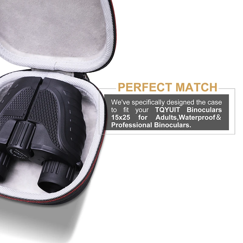 LTGEM Estuche rígido EVA para binoculares BAK4 para adultos Bolsa de almacenamiento de transporte 15x25 - imagen 2