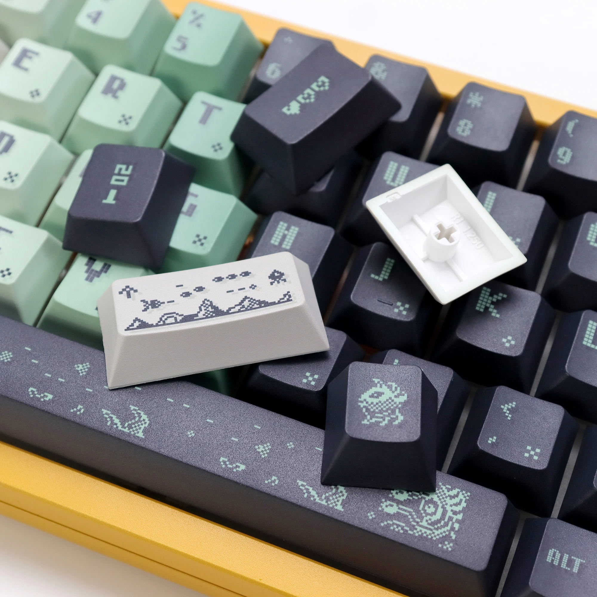 KBDiy 143 teclas/juego de teclas de impacto espacial ISO Retro gradiente cereza perfil PBT teclas Alice espacio dividido para teclado mecánico 60 - imagen 4