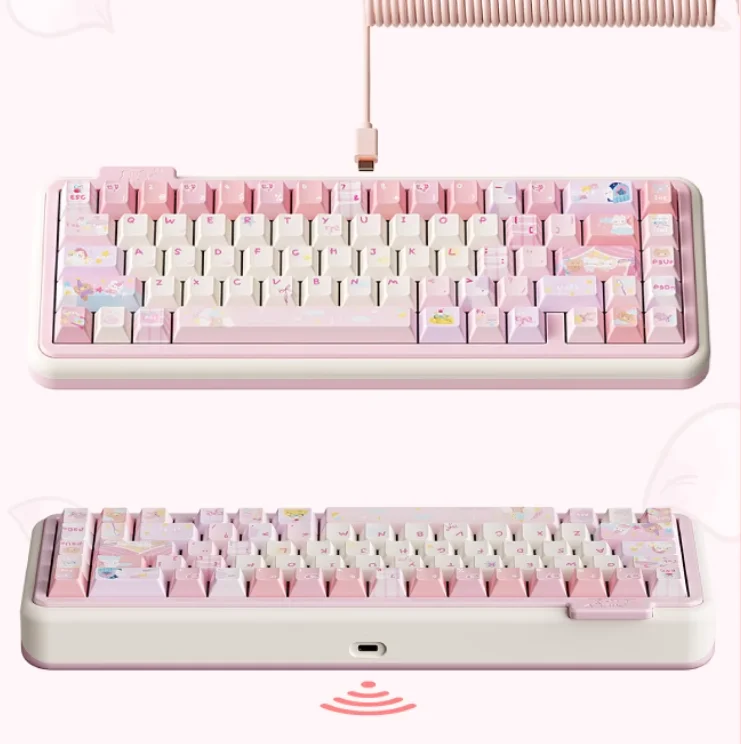 Luck68 Teclado mecánico inalámbrico trimododo BT CNC aluminio personalizado RGB junta de intercambio en caliente teclados para juegos accesorios de PC de escritorio - imagen 5