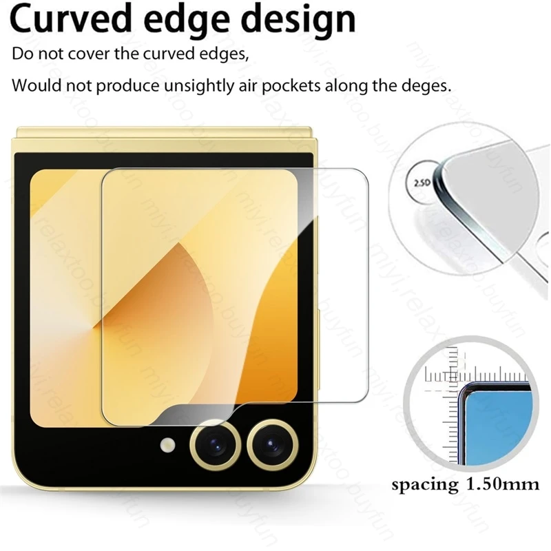 ZFlip 6 vidrio 8 en 1 Protector de pantalla exterior de cristal de cámara vidrio templado para Samsung Galaxy Z Flip6 Sumsung Samsun Flip 6 ZFlip6 5G - imagen 5