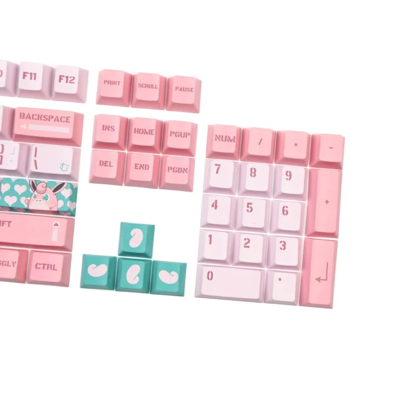 142 teclas/juego increíble elfo Keycap PBT tinte subcama rosa verde Keycaps Cherry perfil Gaming Key Caps para 61 64 68 84 87 96 980 104 - imagen 4