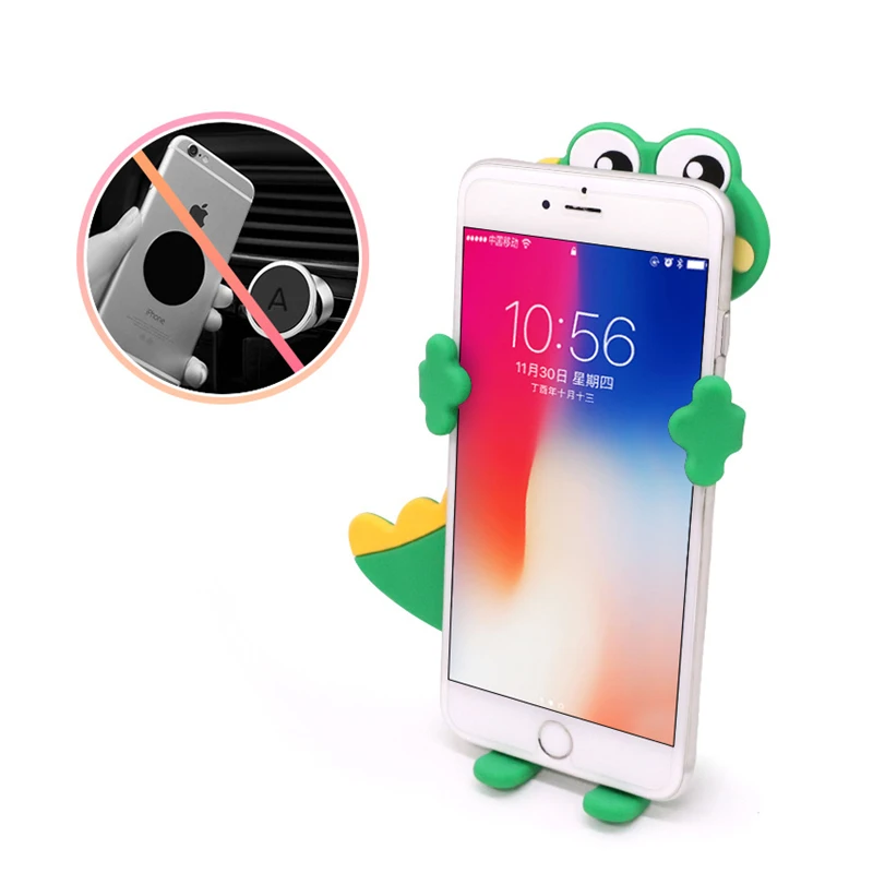 Soporte de teléfono con dibujos animados para coche, accesorio para teléfono móvil de 3,5 a 6,4 pulgadas, para rejilla de ventilación de coche - imagen 5