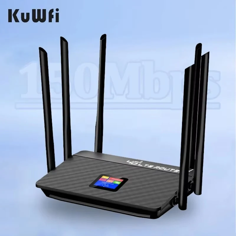 Enrutador Wifi KuWFi 4G Lte, enrutador CPE inalámbrico de 300Mbps con 6 uds., antena de alta velocidad, señal estable, puerto WAN/LAN RJ45