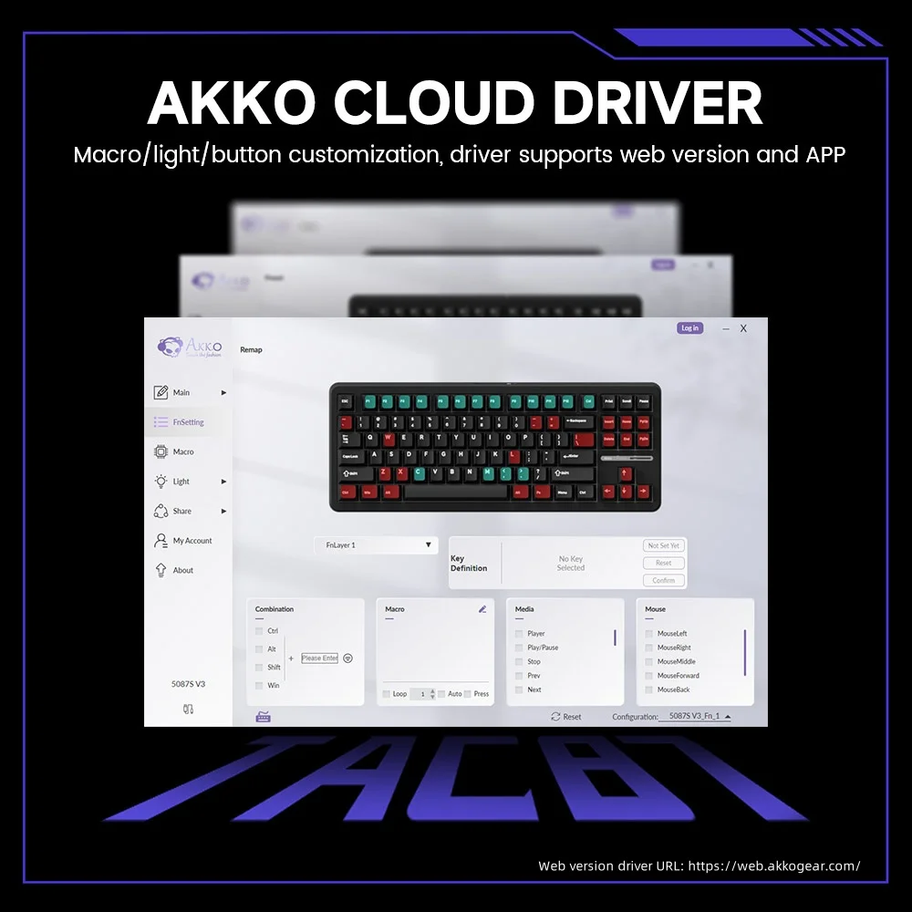 Akko TAC87 Teclado mecánico 80% TKL personalizado intercambiable en caliente RGB USB con cable/2,4g y BT estructura de junta de teclado inalámbrico para juegos - imagen 5
