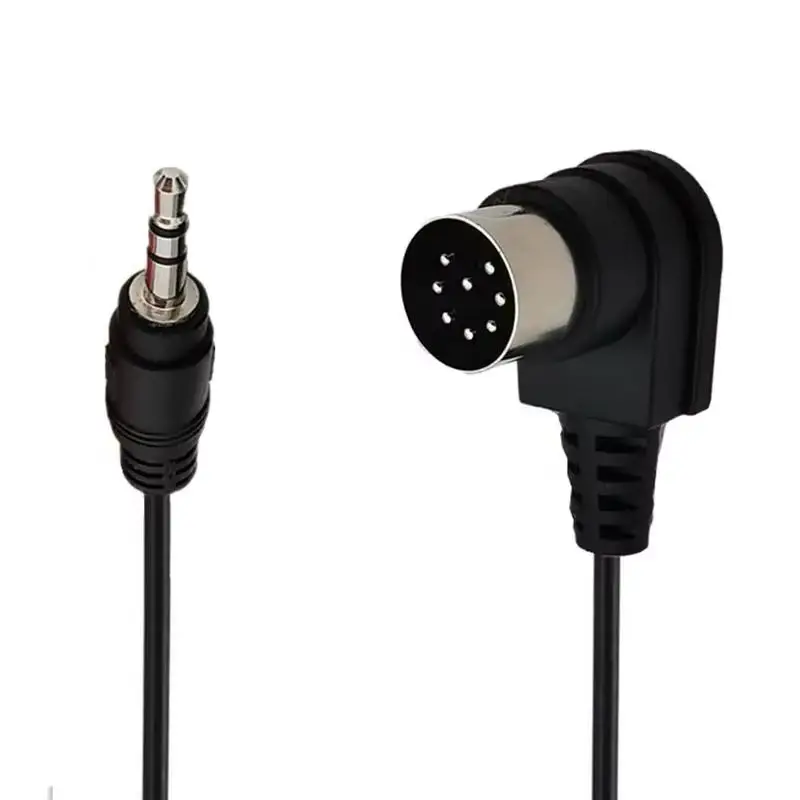 Conector macho MIDI DIN 8P 8 pines de ángulo recto de 90 grados a conector macho de 3,5mm Cable adaptador de Audio para equipos de Audio de instrumentos musicales