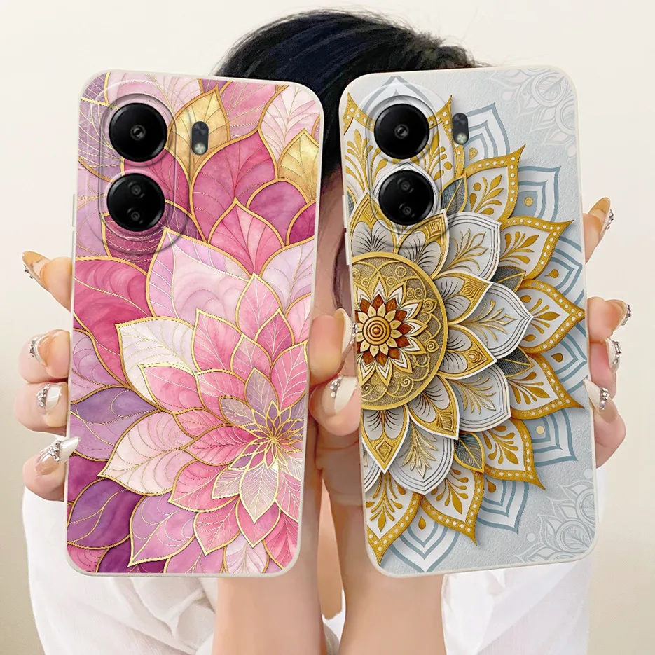 Para Xiaomi Redmi 13C 4G funda elegante con flores pintadas funda de teléfono suave de TPU para Xiaomi Poco C65 C 65 Redmi13C 4G Fundas Coque - imagen 5