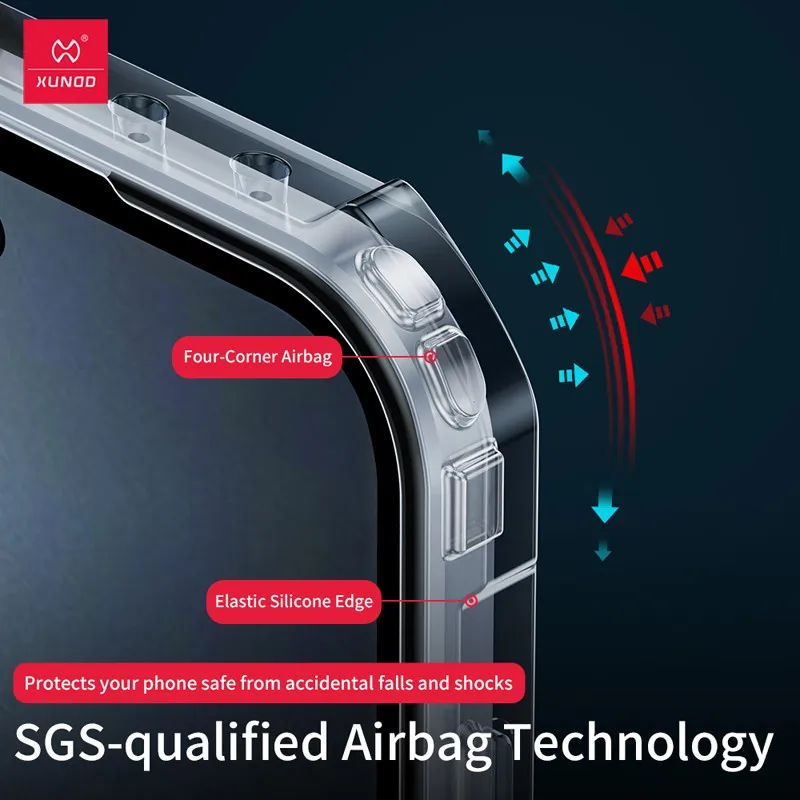 Para Honor чехол XUNDD Airbags PC transparente a prueba de golpes + cubierta trasera protectora de TPU con bordes - imagen 5