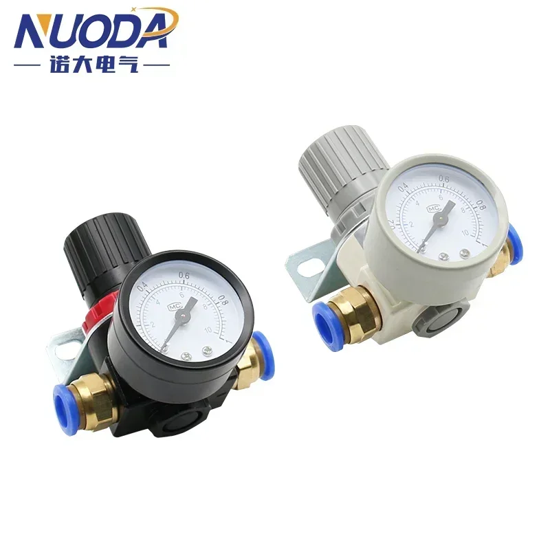 AR2000 válvula reductora de presión de compresor de aire neumático BSP de rosca de 1/4 ", accesorios de conector de 4mm, 6mm, 8mm, 10mm y 12mm - imagen 3