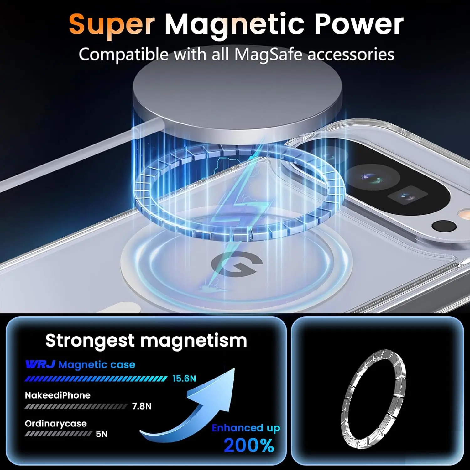 Funda suave transparente delgada de cristal magnético TPU para Google Pixel 8 9 10 Pro XL 10Pro 9Pro 8Pro 9A 8A Magsafe cubierta de teléfono transparente - imagen 5