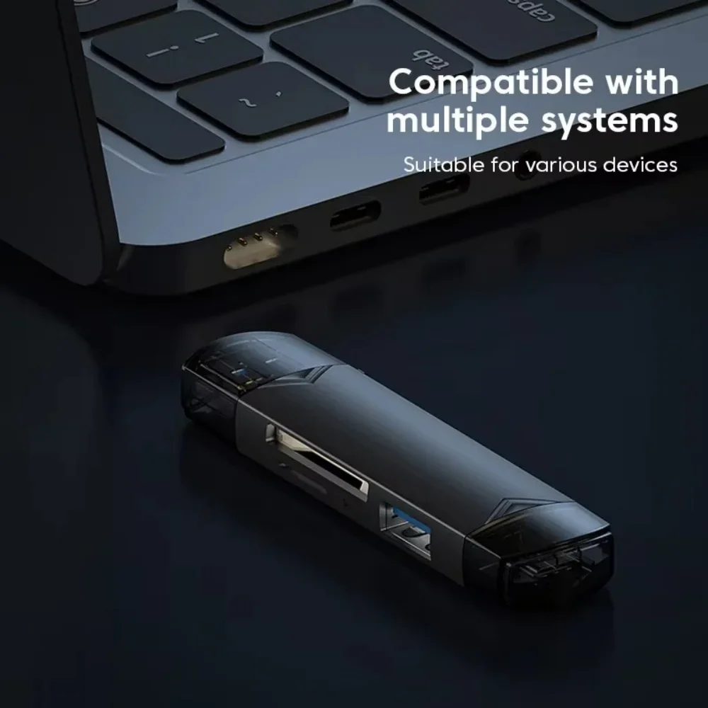 Lector de tarjetas USB C 6 en 1, adaptador OTG USB 3.0 para iPhone 15/Android/PC, transferencia de alta velocidad de 5 Gbps para unidad flash SD/TF/Micro USB - imagen 3