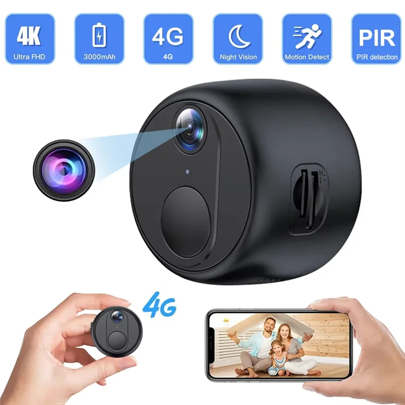 A28Q-OKAM 3MP Mini 4G tarjeta SIM cámara de vídeo videocámara visión nocturna Monitor de seguridad vigilancia remota cámara de hogar inteligente - imagen 4