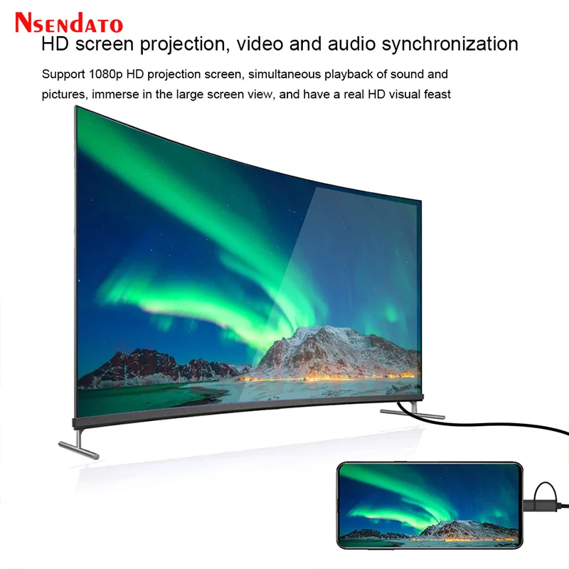 Mirascreen-Adaptador de TV con cable LD39, 1080P HD, Micro USB tipo C, para Android, teléfono, tableta, pantalla de espejo a Monitor de TV - imagen 4