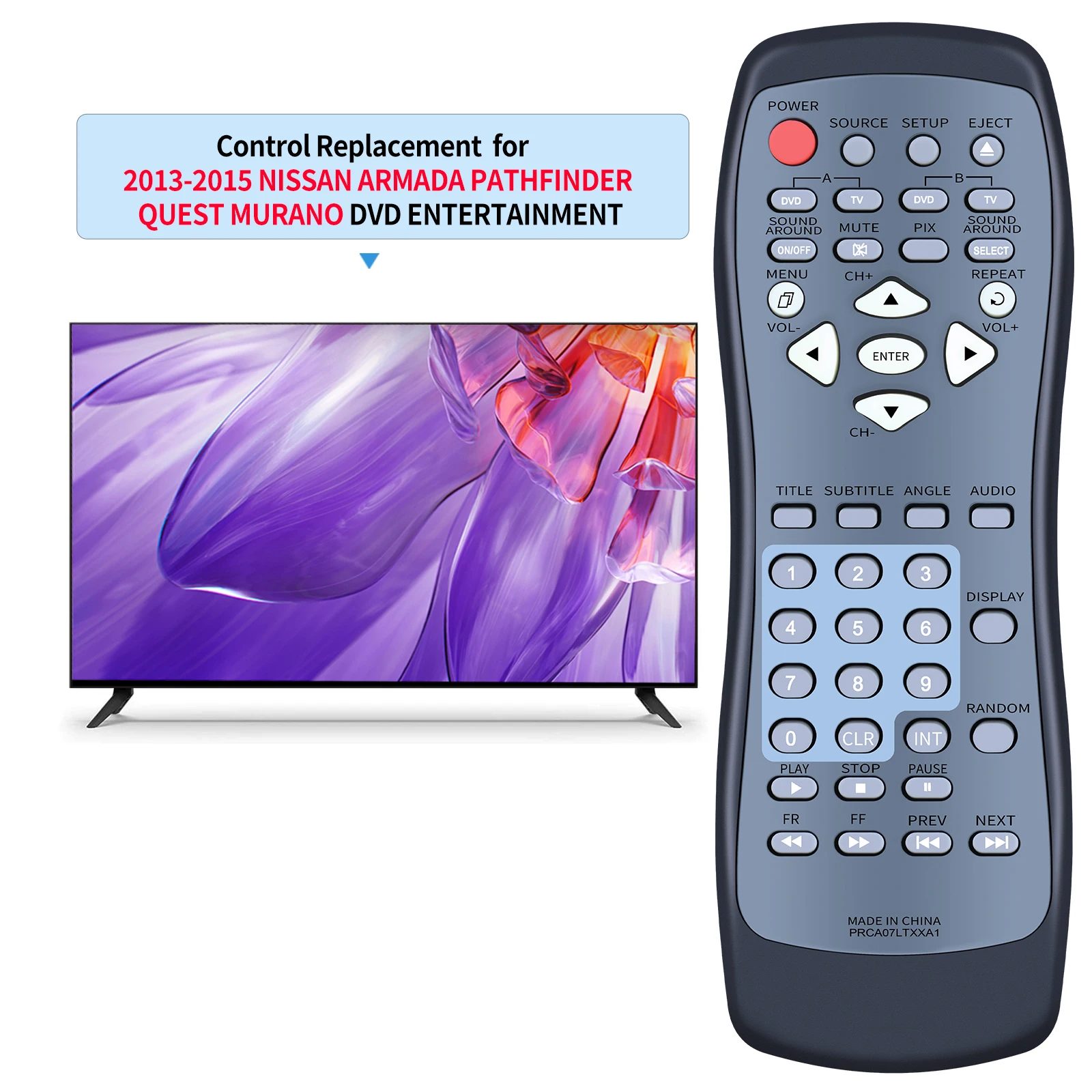 Nuevo mando a distancia de repuesto para Nissan Armada Pathfinder Quest Murano DVD PRCA07LTXXA1 2013-2015 - imagen 2