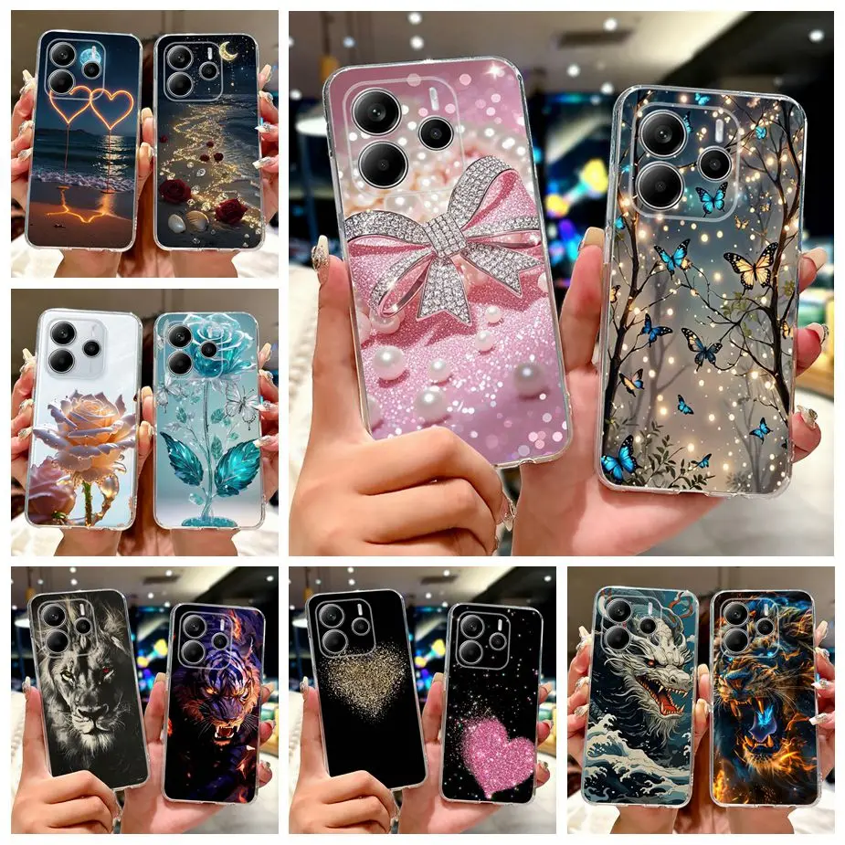 Para Xiaomi Redmi Note 14 4G 5G funda nueva moda pintada funda de teléfono de silicona transparente para Redmi Note 14 5G Note14 4G bolsas suaves