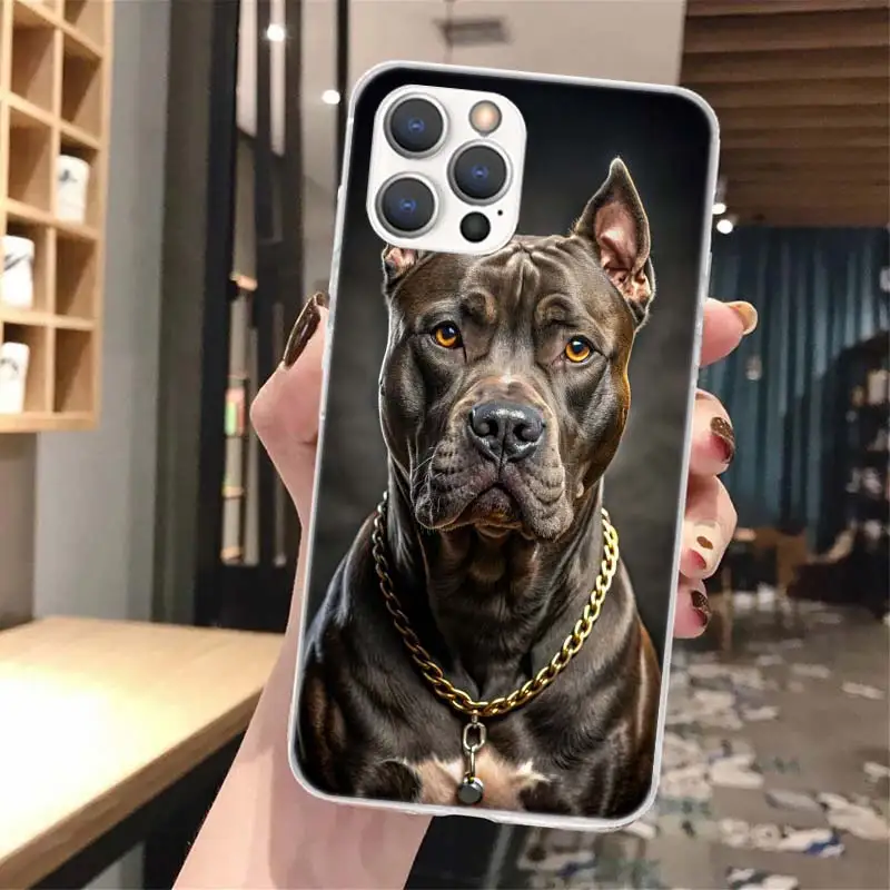 Funda de teléfono Pit Bull Pet Dog Pitbull con llamada de silicona para iPhone 11 12 Mini 13 Pro X XS Max XR 7 8 Plus 6 6S 5 5S SE 2020 - imagen 3