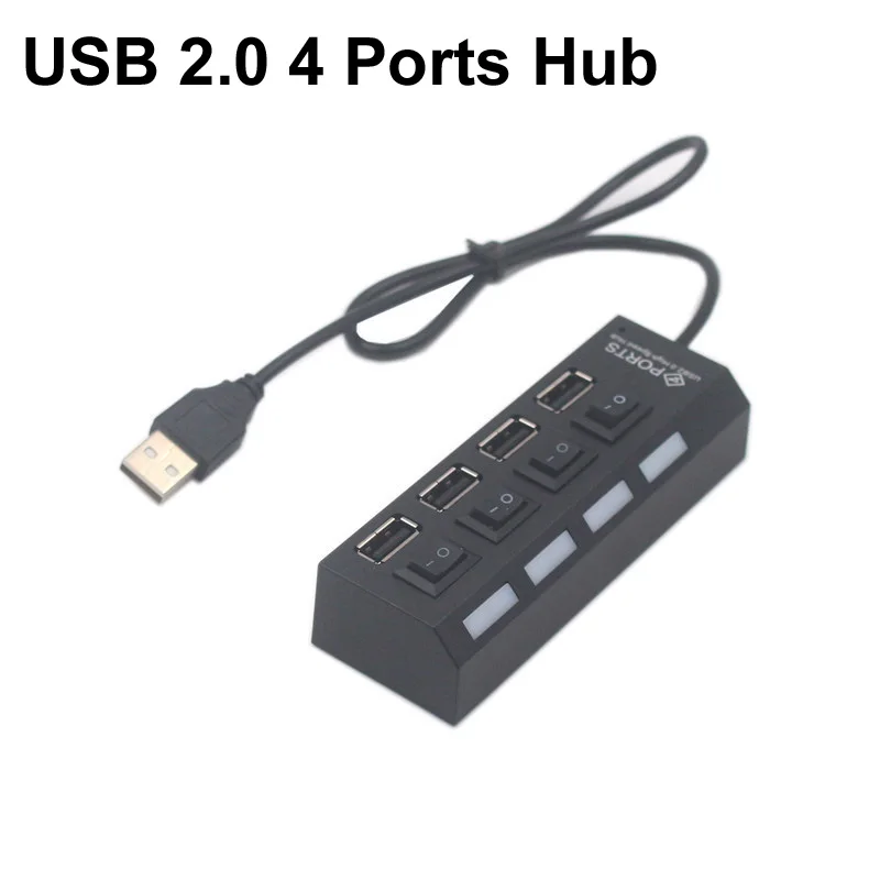 Concentrador de puertos USB 4/7, TYPE-C 2,0. 1, divisor USB + 5V, 2A, adaptador de corriente AC DC, interruptor de luz LDE para PC, ordenador portátil, Notebook, Mac - imagen 3