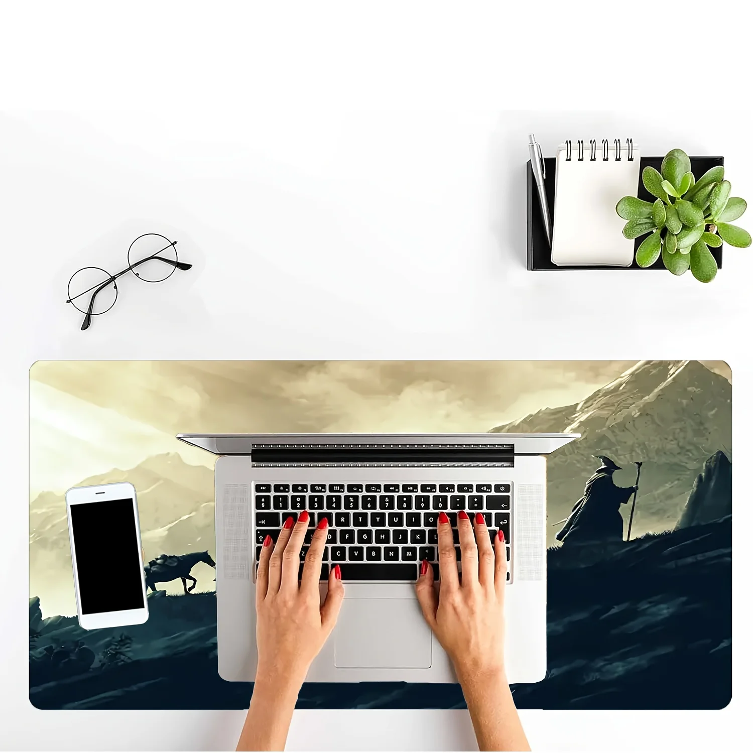 Alfombrilla de ratón grande de Anime e-sports XXL para Gamer, alfombrilla de escritorio antideslizante con bordes cosidos para juegos de oficina, alfombrilla para ratón de PC, accesorios de escritorio - imagen 4