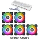 5 Fans  A Hub 9 B