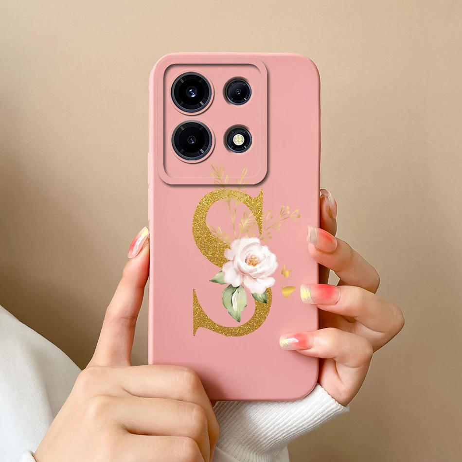 Funda de teléfono para Infinix Note 30 Pro 30Vip 30i, cubierta protectora de lente de silicona líquida con letras elegantes para Infinix Note 30 30Vip 30Pro - imagen 3