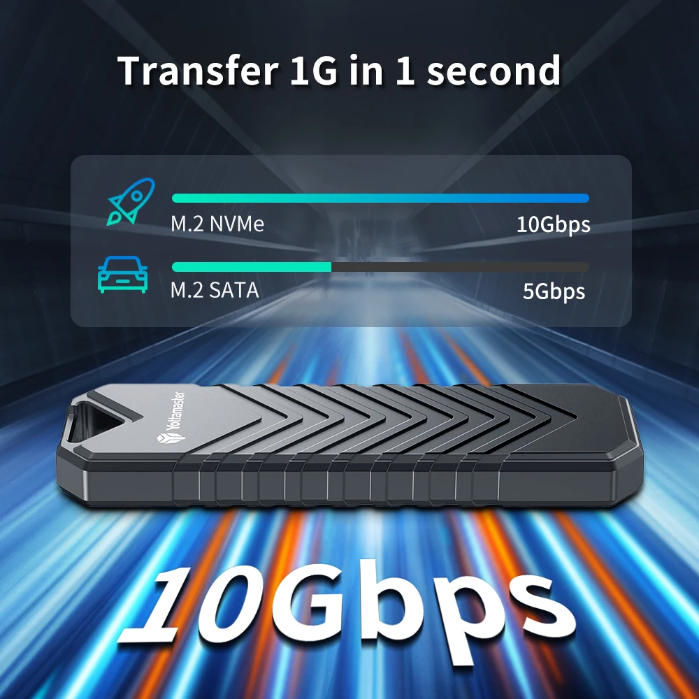 Yottamaster-carcasa de disco duro M.2 NVMe/SATA, protocolo Dual, tipo C, USB3.2, Gen2, 10Gbp, m-key B & m-key, 4TB - imagen 3