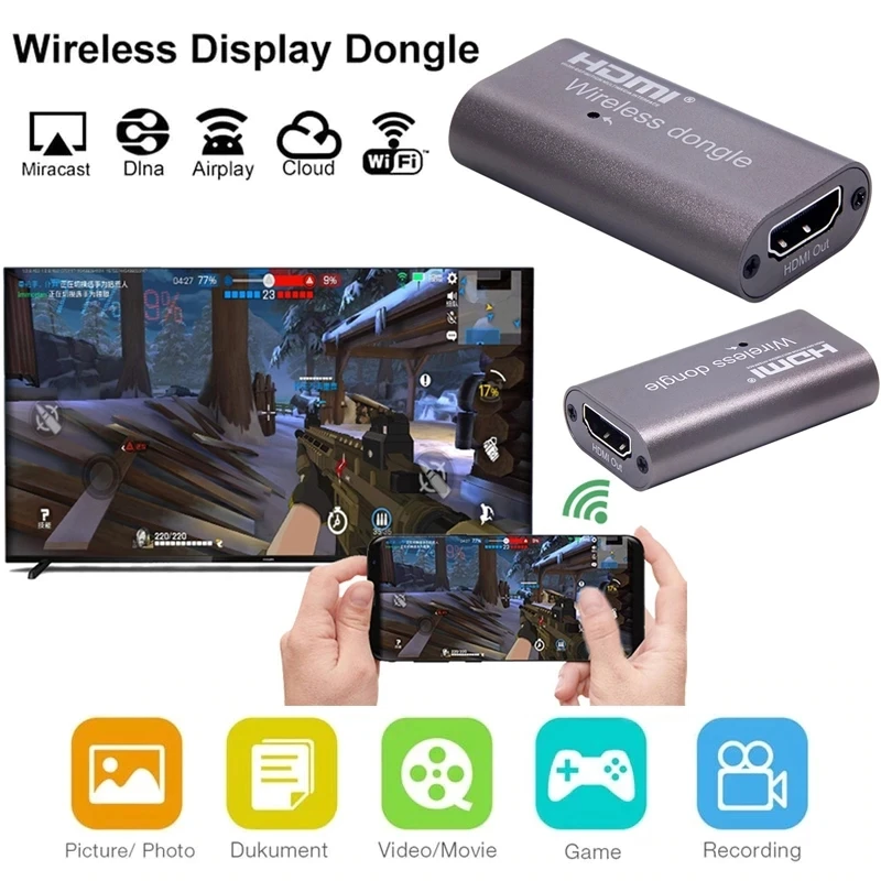 Adaptador Dongle inalámbrico Wifi HDMI TV Stick Screen Mirroring Share Display, receptor multimedia Streamer para IPhone, teléfono Android a TV - imagen 2