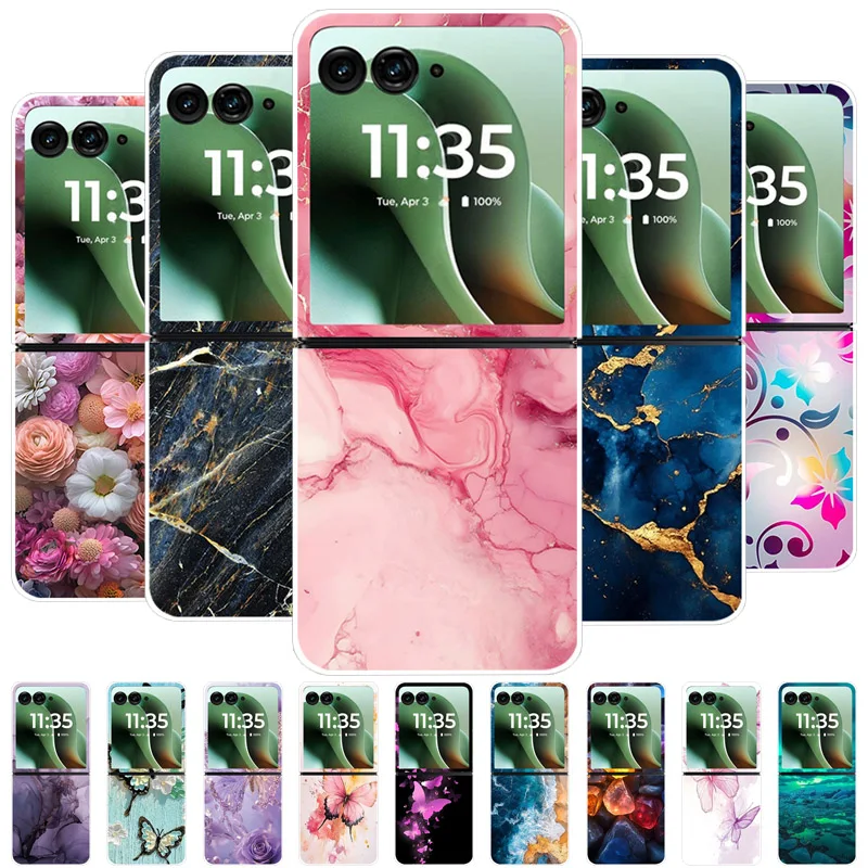 Para Motorola Razr 60 Ultra funda de mármol suave carcasa dura de PC contraportada para Moto Razr60 Razr Ultra 2025 carcasa de teléfono Capa Razr 60