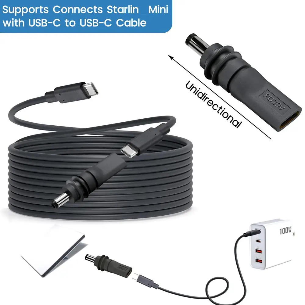 Adaptador USB-C a DC5521 para Starlink Mini – Carga Rápida - imagen 5