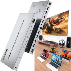 Conmutación automática 4K 4x4 HDMI controlador de pared de vídeo 1x2 1x3 1x4 2x2 3x1 4x1 monitores multipantalla procesador de empalme 3 4 empalmador de TV