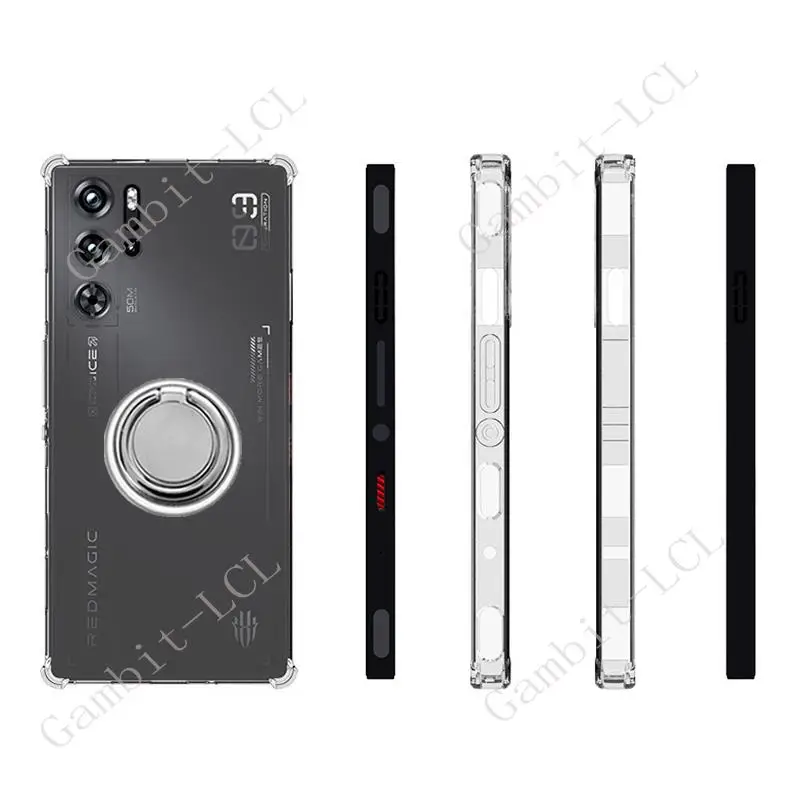 Soporte de anillo trasero para ZTE Nubia Red Magic 9S Pro + 9 Pro Plus NX769J, funda de teléfono de silicona suave TPU Original a prueba de golpes - imagen 3