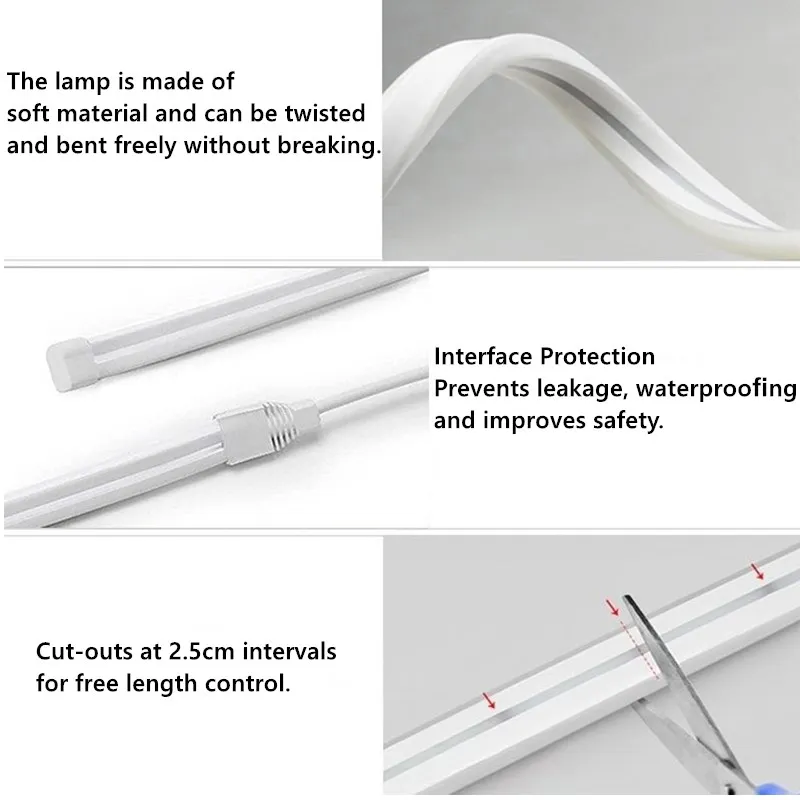 Tira de luces LED con Sensor táctil, cinta de luz de neón regulable, resistente al agua, Flexible, 5V, Lámpara USB para decoración del hogar y habitación - imagen 4