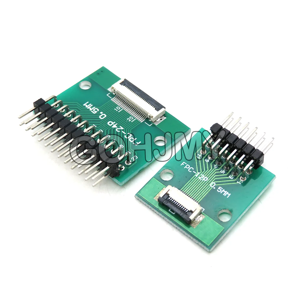 Conector de placa adaptadora FPC FFC de 0,5mm, 1,0mm a 2,54mm, aguja recta y Pin curvo 6 8 10 12 20 24 26 30 34 40 50 60 80 pines - imagen 5