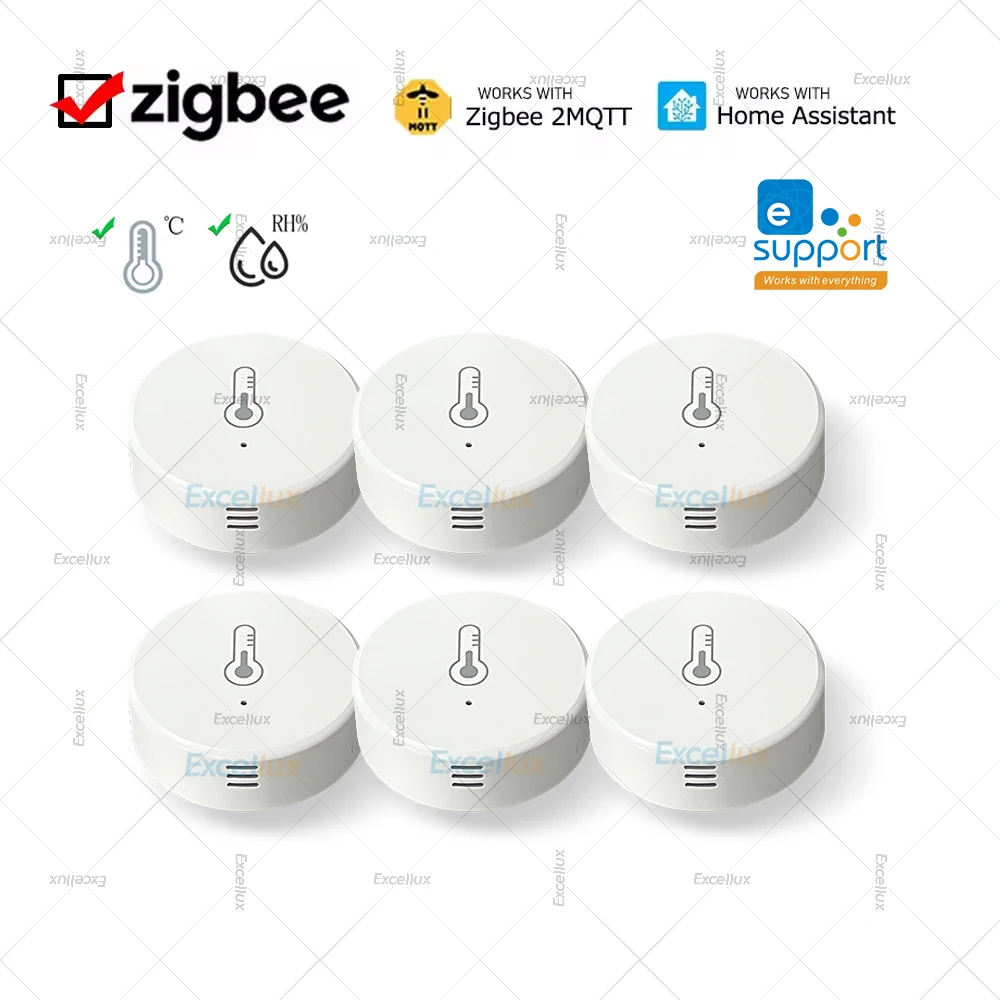ZigBee-Sensor de temperatura y humedad, Control por voz, termo higrómetro inteligente para el hogar, para EWeLink Gateway, Alexa, Alice Home Assistan