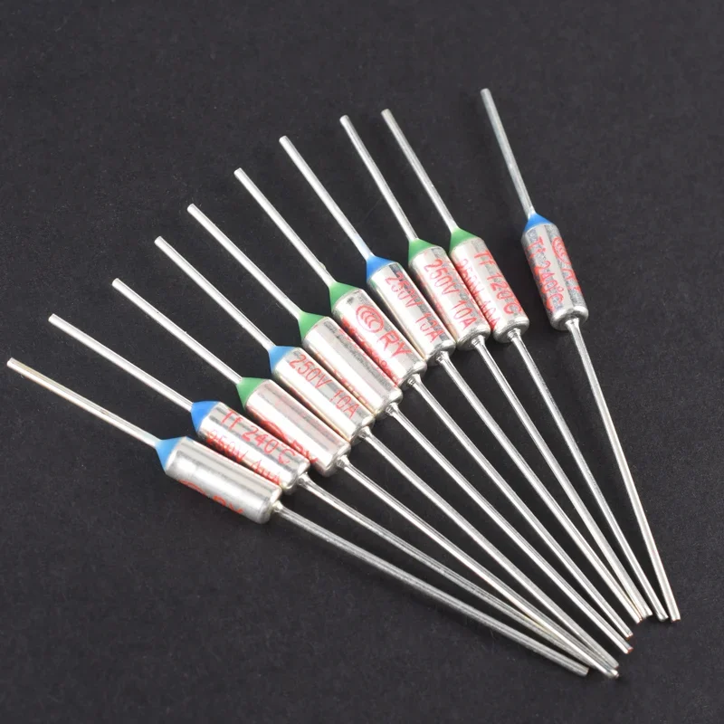 Fusible térmico Tf, temperatura de 10 piezas, RY 10A, 250V, 72C, 85C, 95C, 110C, 121C, 130C, 157C, 165C, 172C, 185C, 192C, 200C, 220C, 240C, 280C, 300C