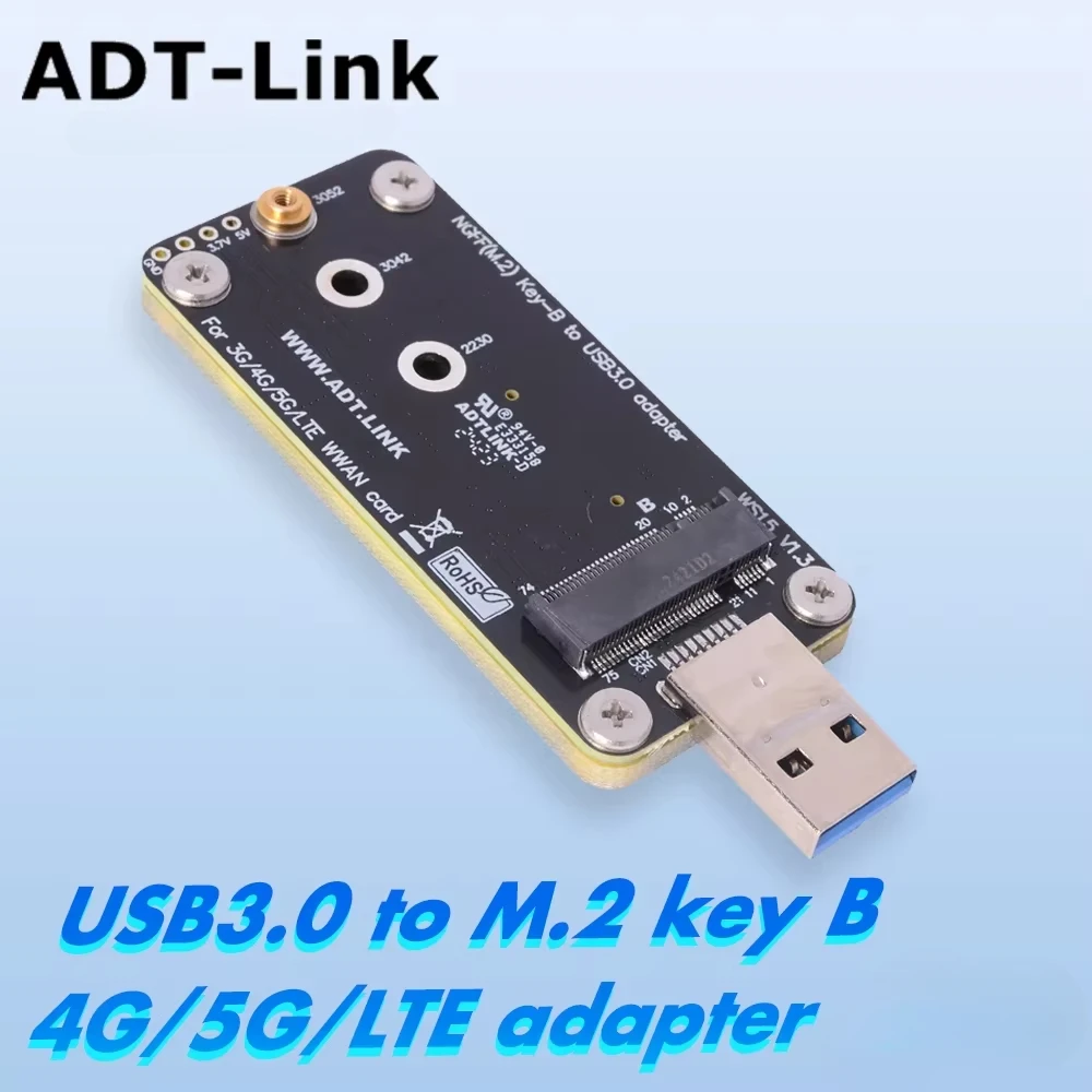 ADT-Link USB 3,0 a M.2 NGFF adaptador de llave B tarjeta elevadora ranura SIM Dual estándar 3,7 V 3A 5G 4G LTE módem de módulo WWAN inalámbrico para PC - imagen 2