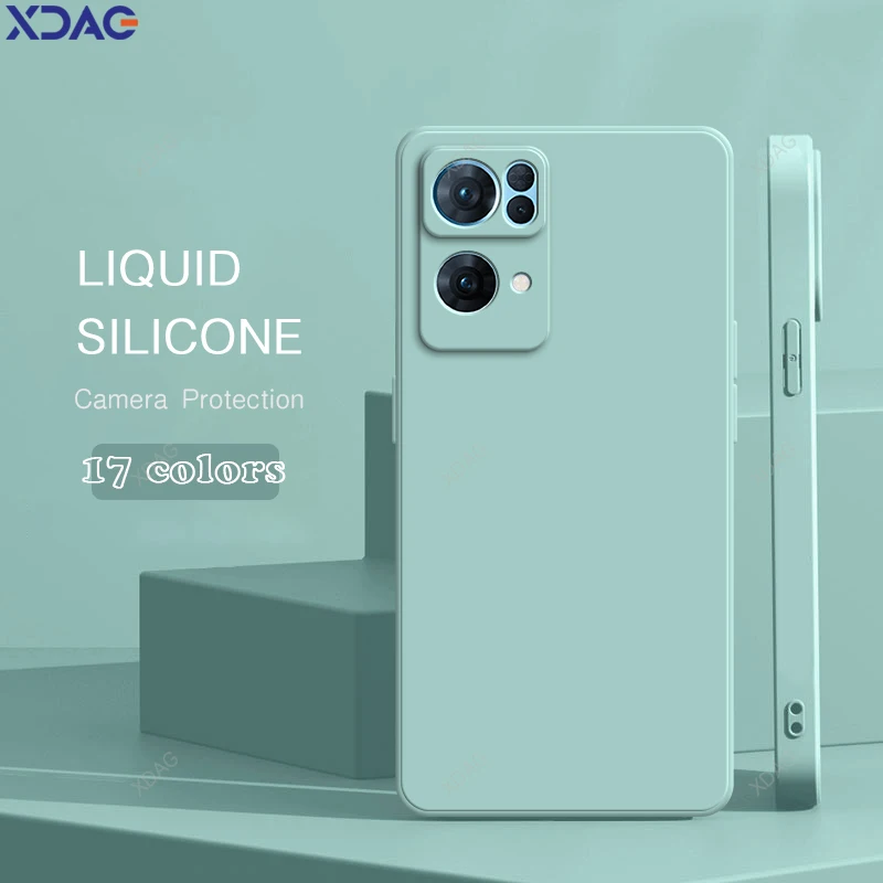 Accesorios de lujo originales Funda para OPPO Reno7 Reno 7 Pro 7Pro 7Z Z SE Lite 5G protección de lente Funda trasera de silicona líquida