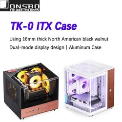 JONSBO TK-0 – Caja ITX de Vidrio Curvado y Nogal Vista al Mar